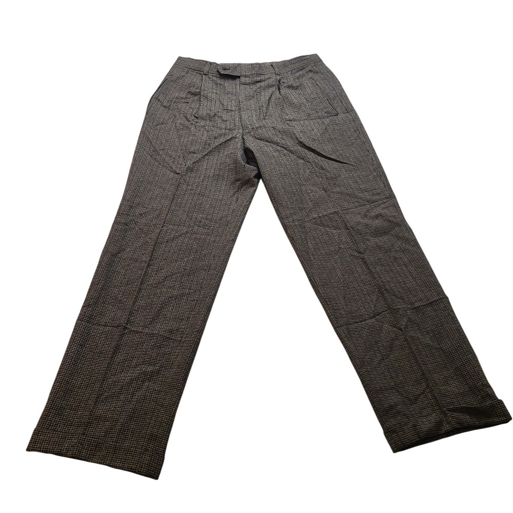 Marshall Field's Vintage Wool Men's 34x30‎ Houndstooth Pleated Dress Pants Grey